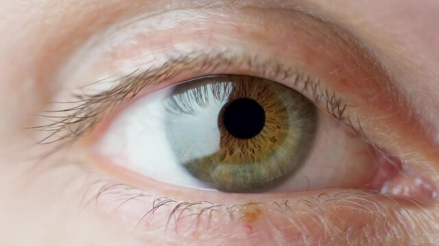 Close-up of Human Eye Pupil Enlargement