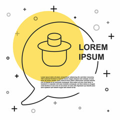 Black line Beekeeper with protect hat icon isolated on white background. Special protective uniform. Random dynamic shapes. Vector
