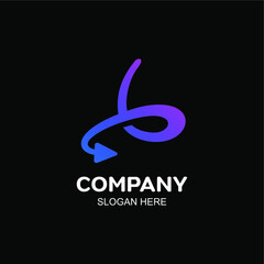 letter B and arrow logo. initial file transfer B. vector illustration of an arrow sending a file. suitable for applications, internet, signs and others