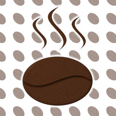 Image of coffee beans on the background of coffee beans. coffee aroma. 3d rendering. 3d image.