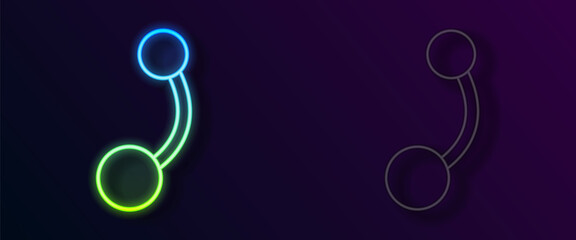 Glowing neon line Piercing icon isolated on black background. Vector