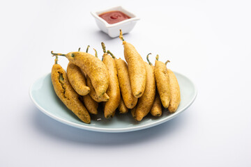 Chilli Pakoda or mirchi pakora