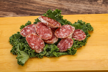 Iberian pork Fuet sausage slices