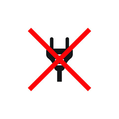 Do not plug connect icon design vector illustration