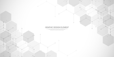 Abstract background and design element with hexagons pattern and geometric shapes for your drafting