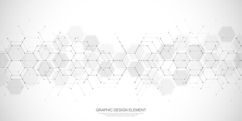 Abstract background and design element with hexagons pattern and geometric shapes for your drafting