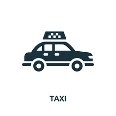 Taxi icon. Monochrome sign from big city life collection. Creative Taxi icon illustration for web design, infographics and more