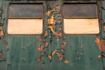 Old historic railway, a nostalgic wagon, a retro train, locomotive