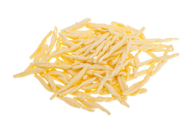 Strozzapreti pasta isolated