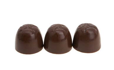 chocolate candies with cherries isolated
