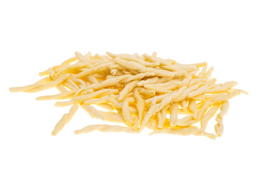 Strozzapreti pasta isolated