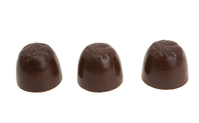 chocolate candies with cherries isolated