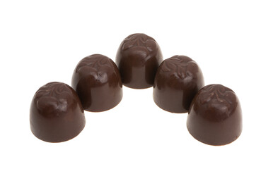 chocolate candies with cherries isolated