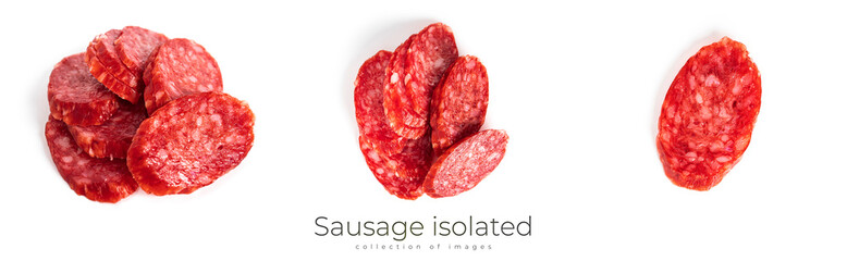 Sausage isolated on a white background. Chinese sausage.