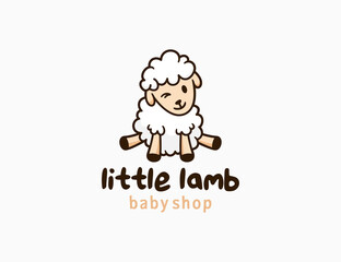 Cute lamb cartoon ilustration