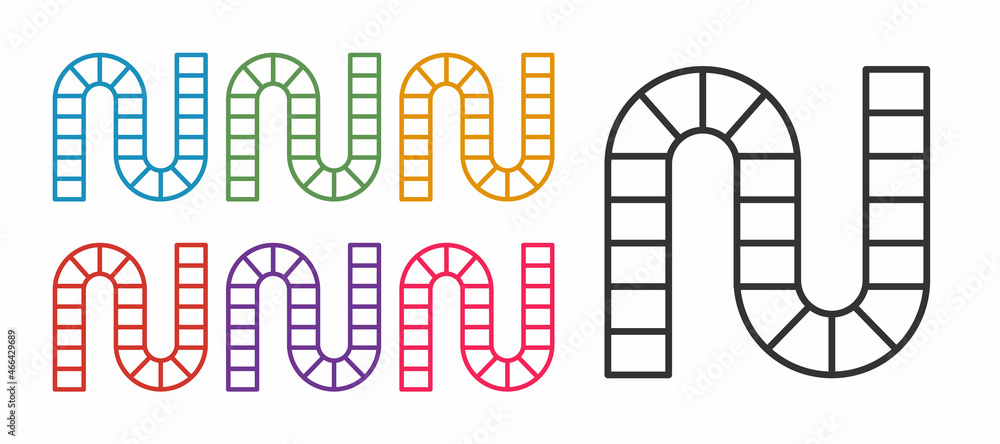 Poster set line board game icon isolated on white background. set icons colorful. vector
