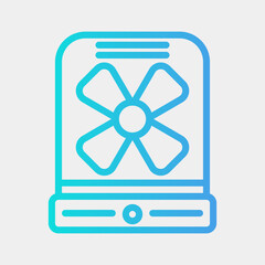 Fan icon vector illustration in gradient style about summer, use for website mobile app presentation