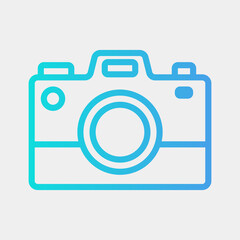 Camera icon vector illustration in gradient style about summer, use for website mobile app presentation