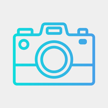 Camera icon vector illustration in gradient style about summer, use for website mobile app presentation