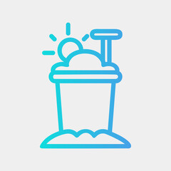 Bucket sand icon vector illustration in gradient style about summer, use for website mobile app presentation