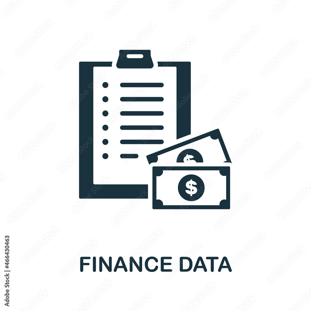 Poster finance data icon. monochrome sign from project development collection. creative finance data icon i