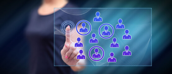 Woman touching a prospects concept