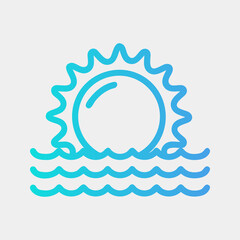 Sunset icon vector illustration in gradient style about summer, use for website mobile app presentation