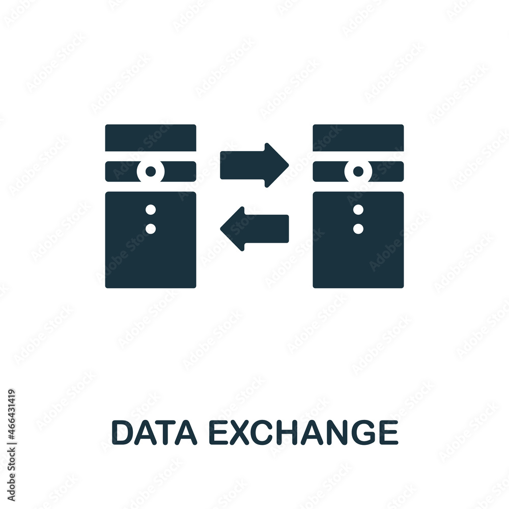 Poster data exchange icon. monochrome sign from project development collection. creative data exchange icon