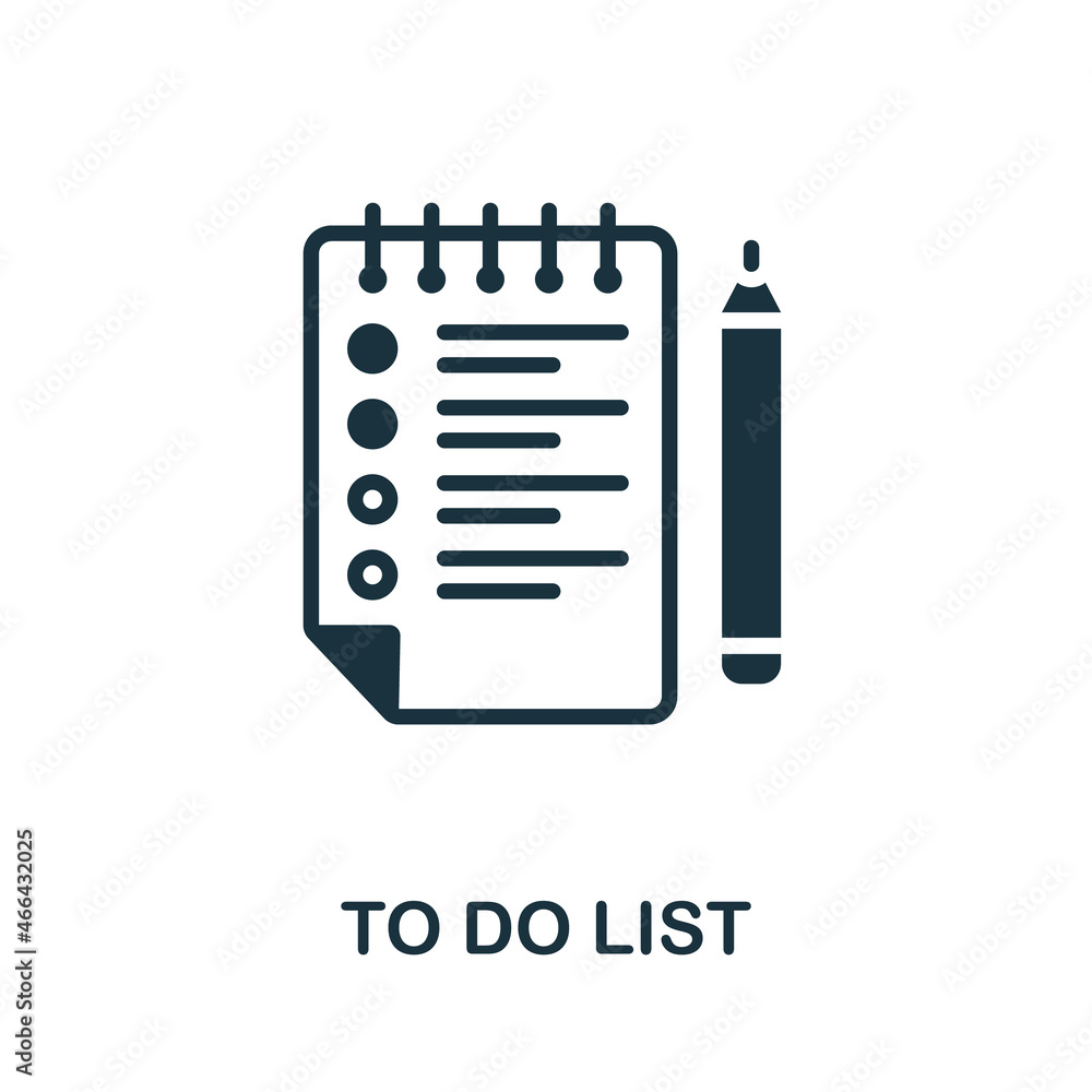 Poster to do list icon. monochrome sign from project development collection. creative to do list icon illus
