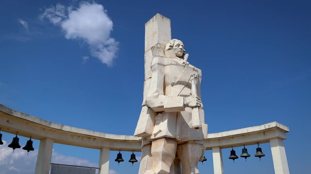 Monument of admiral Fyodor Ushakov on Cape Kaliakra on the Black Sea coast in Bulgaria