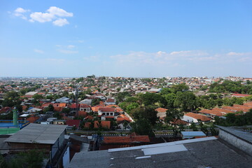Obraz premium view of the resident's house from above