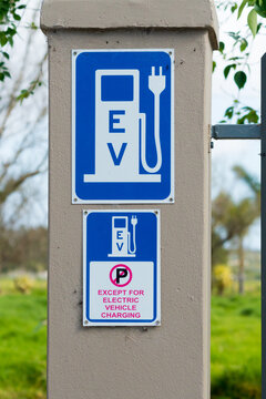 EV Electric Vehicle Parking Sign For Recharging Concept Green Energy Technology In South Africa