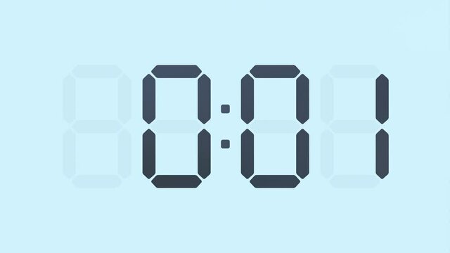 Digital Time Retro Display Series From 0 00 To 0 01 
Exact Time Series 
Alarm Clock Front Camera Close Up 
Creative And Customizable Movie, Film, Video Asset 
