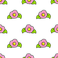 Colored seamless pattern. Cartoon style. Hand drawn. Vector illustration isolated on white background. For walpaper, poster, banner.