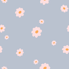 Floral seamless pattern for textile, fabric. Abstract floral background. Pretty floral wallpaper.