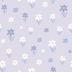 Floral seamless pattern for textile, fabric. Abstract floral background. Pretty floral wallpaper.