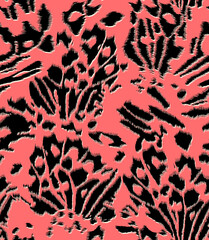 Seamless leopard pattern, animal print.