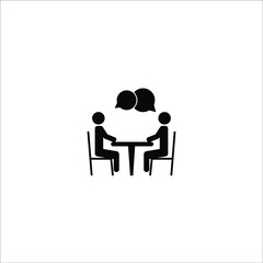 Fototapeta premium communication of two people, meeting, business conversation icon vector illustration
