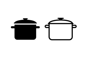 cooking pot icon vector for websites - obrazy, fototapety, plakaty