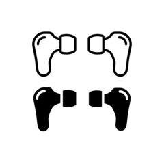 wireless earphones line art icon vector for websites