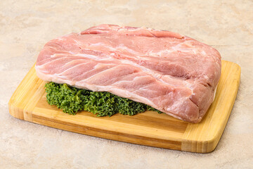 Raw pork loin for cooking