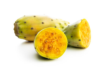 Raw prickly pears. Opuntia or indian fig cactus.