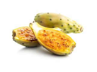 Raw prickly pears. Opuntia or indian fig cactus.