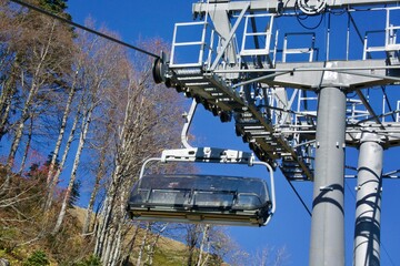 Edelweiss chairlift in the Mendelich Falls Park. Sochi Russia