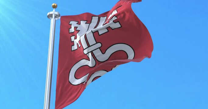 Canton of Nidwalden Flag, Switzerland. Loop