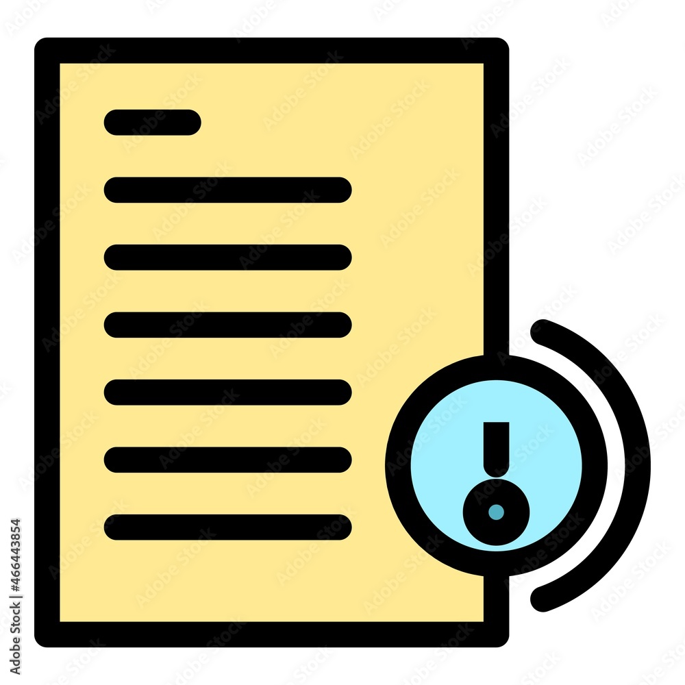 Poster secured document icon. outline secured document vector icon color flat isolated