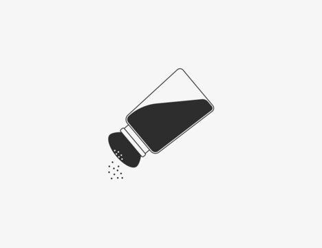 Pepper, salt, shaker icon. Vector illustration. Flat design.