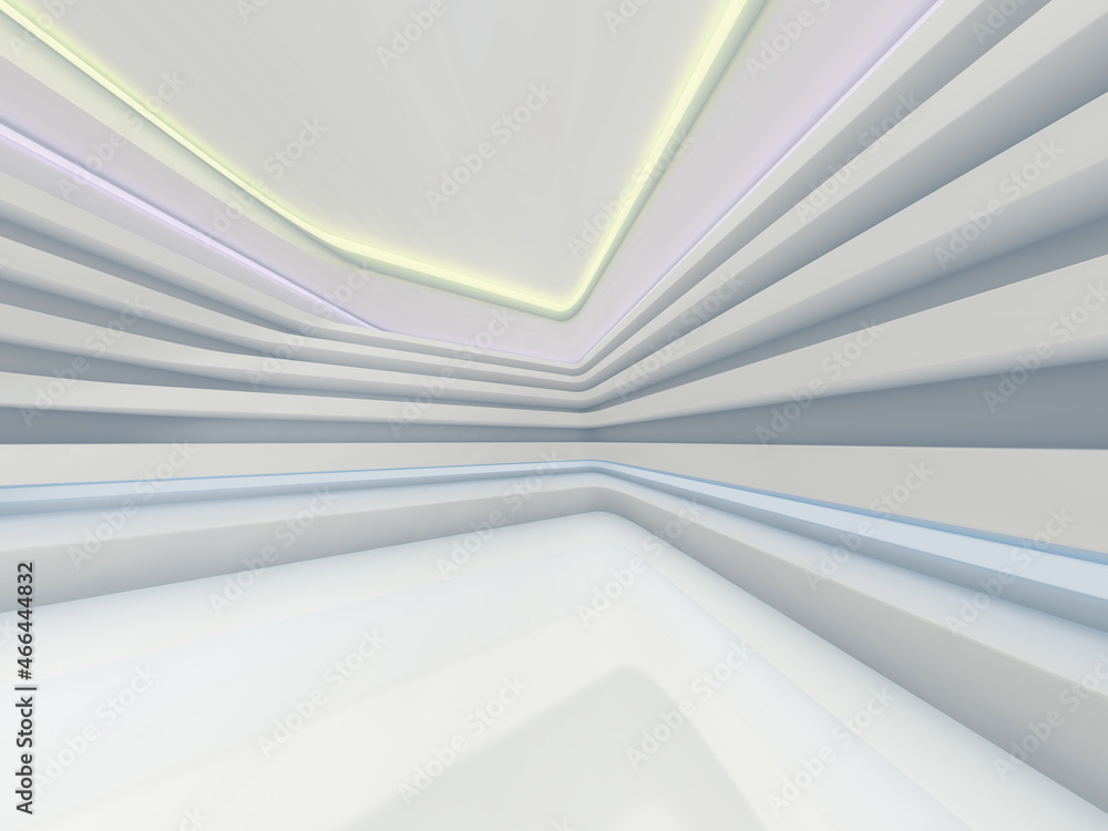 Poster abstract modern empty architecture background. 3d illustration