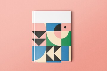 Geometric patterned book cover, design space
