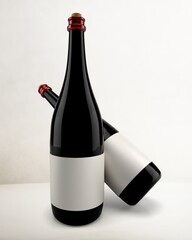 Blank label, red wine bottle beverage packaging and branding